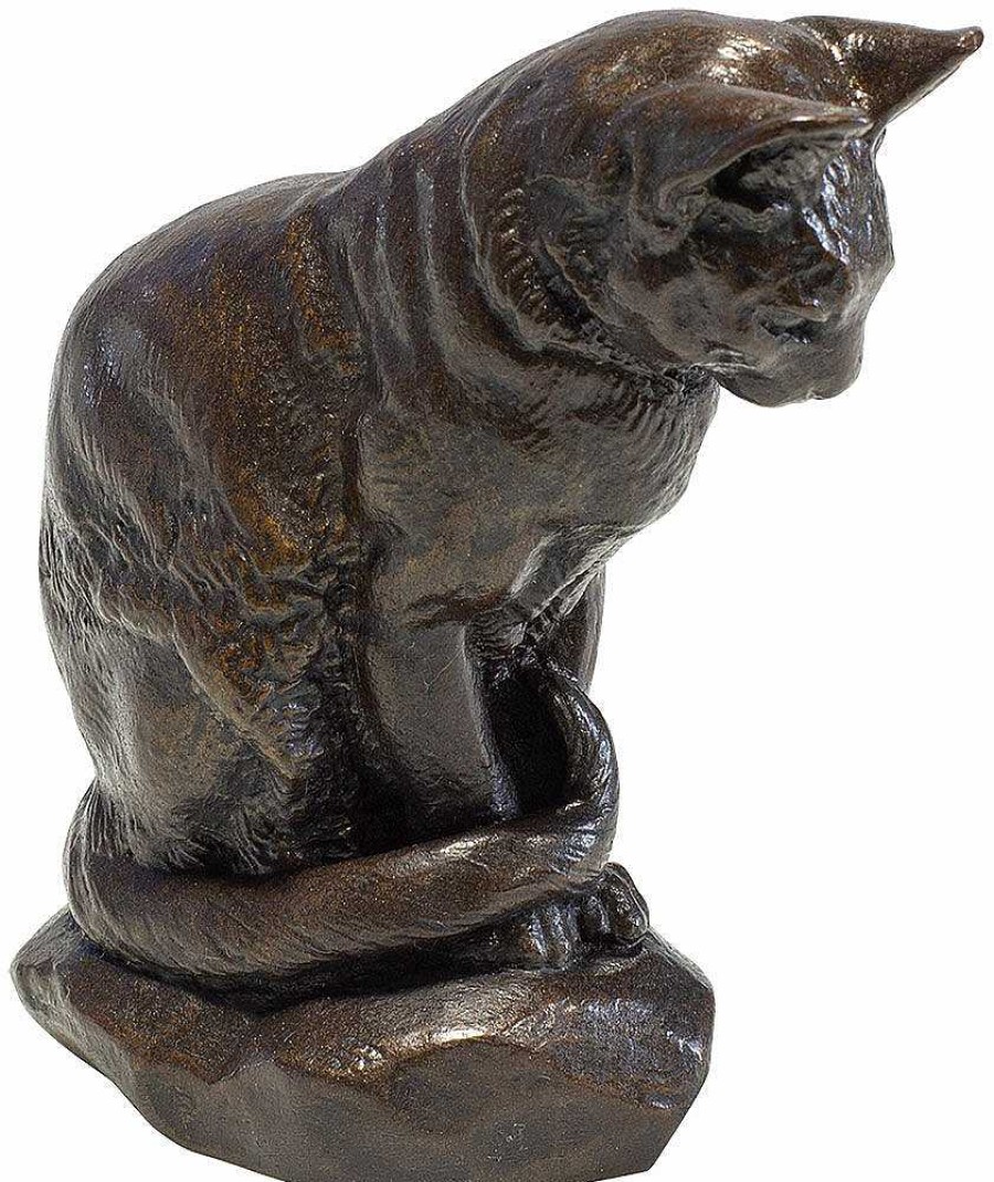 Antoine-Louis Barye Skulptur "Katze", Version In Kunstguss Kleinplastiken / Miniaturen