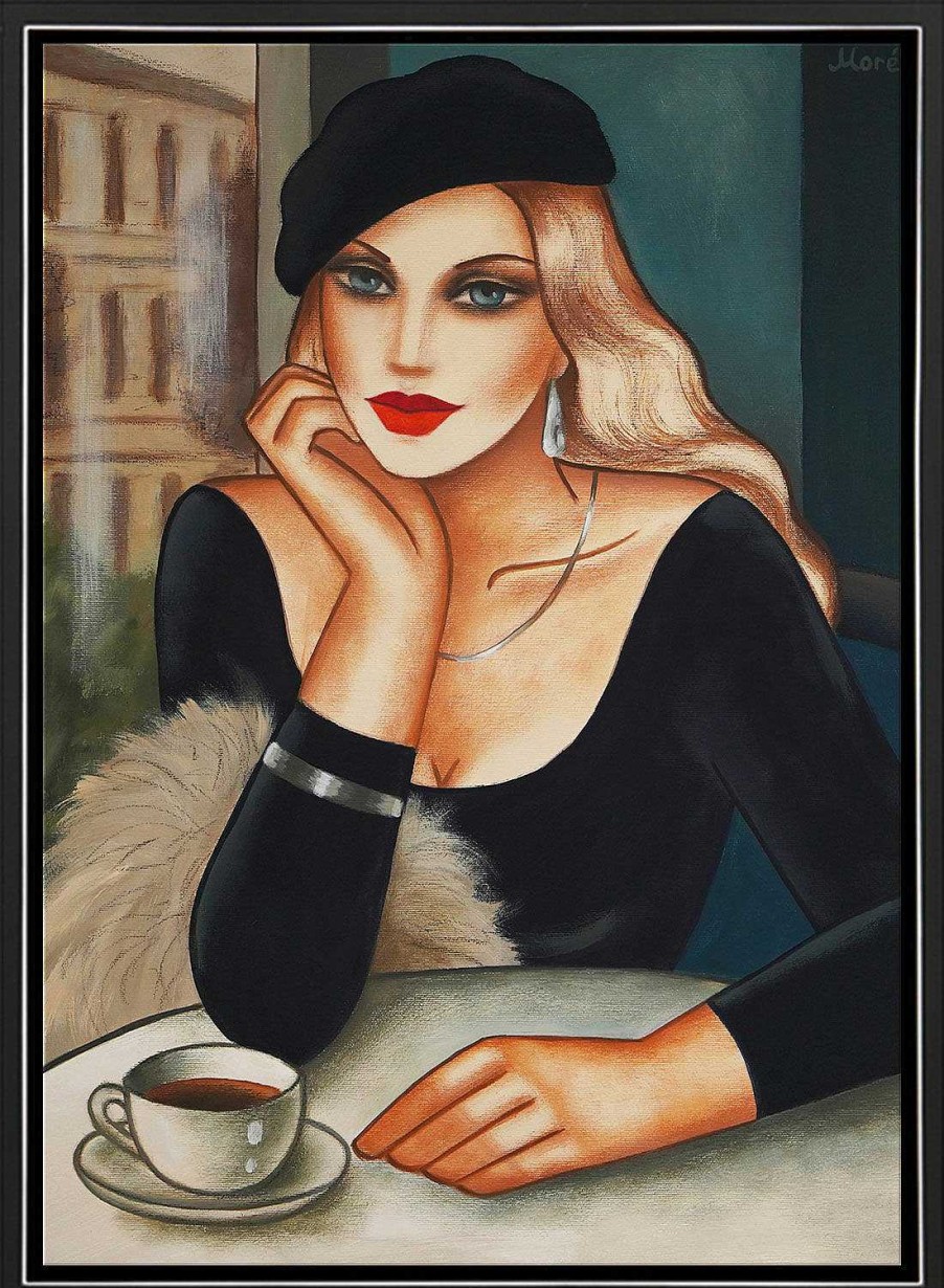 Ekaterina Moré Bild "Black Coffee" (2023) (Original / Unikat), Gerahmt Originale / Unikate