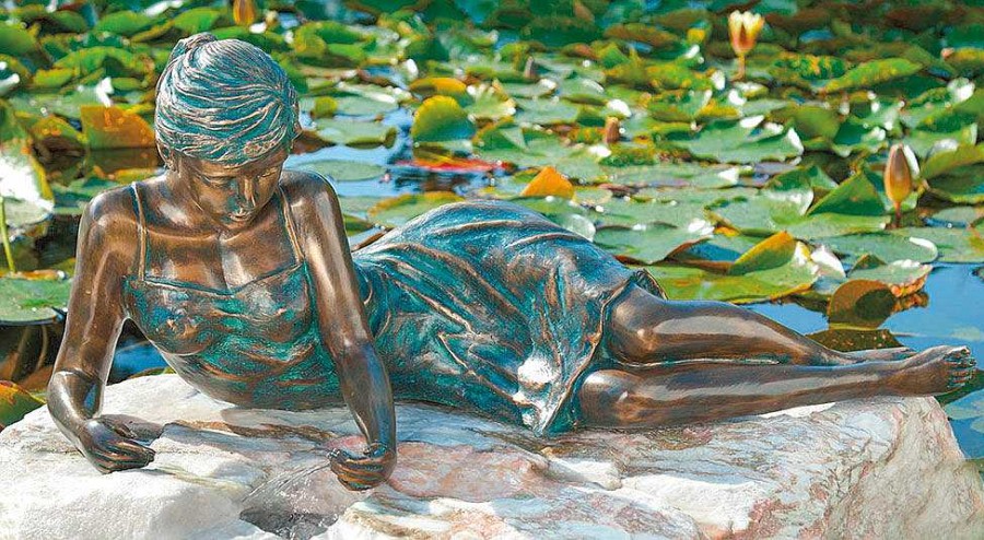 ars mundi Gartenskulptur / Wasserspeier "Sabina" (Ohne Stein), Bronze Wasserspeier & Brunnen