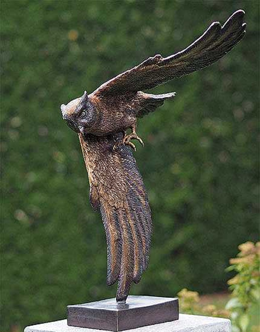 ars mundi Gartenskulptur "Fliegende Eule" (Ohne Steinsockel), Bronze Tierskulpturen