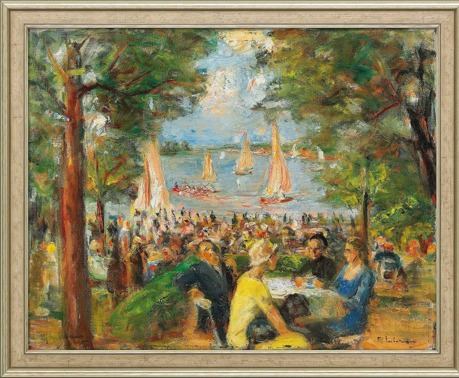 Max Liebermann Bild "Gartenlokal An Der Havel" (1934), Gerahmt Impressionismus