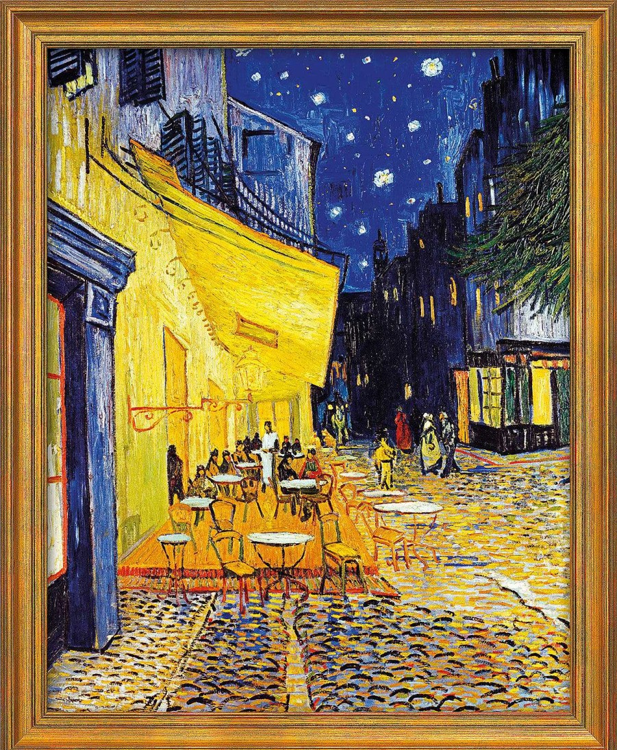 Vincent van Gogh Bild "Cafe-Terrasse Am Abend In Arles" (1888), Gerahmt Stadt Und Architektur