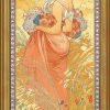 Alphonse Mucha Bild "Sommer", Gerahmt Jugendstil / Art Deco