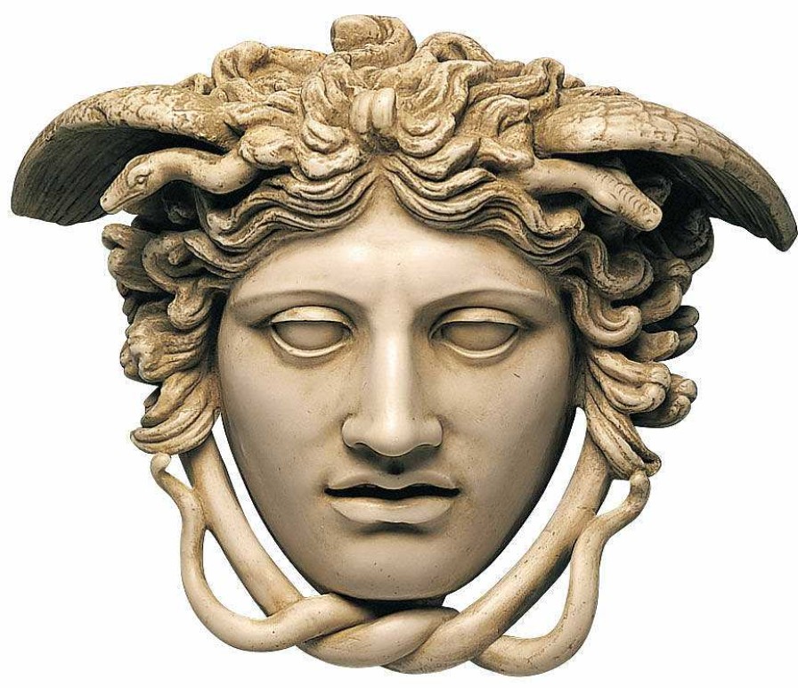 Phidias Relief "Haupt Der Medusa" (Originalgrose), Kunstmarmor Rom