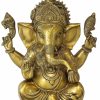 ars mundi Skulptur "Indischer Gott Ganesha", Messing Antikfinish Asien