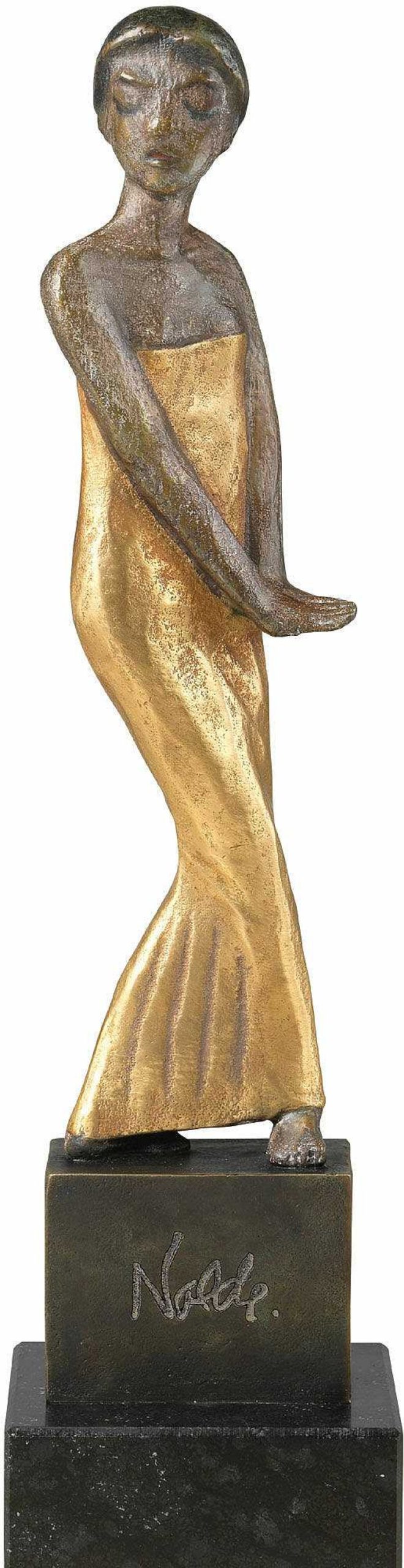 Emil Nolde Skulptur "Java-Tanzerin" (1913/14), Bronze Teilvergoldet Statuetten