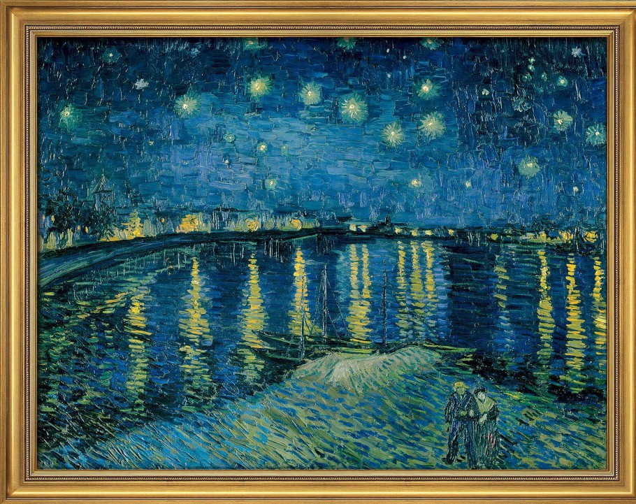 Vincent van Gogh Bild "Sternennacht Uber Der Rhone" (1888), Gerahmt Stadt Und Architektur