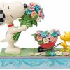 Jim Shore Skulptur "Snoopy Und Woodstock Pflucken Blumen", Kunstguss Humor / Karikatur