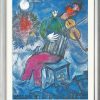 Marc Chagall Bild "Le Violoniste Bleu" (1947), Gerahmt Faksimile