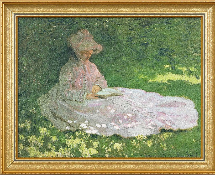 Claude Monet Bild "Die Lesende" (1872), Gerahmt Portrats