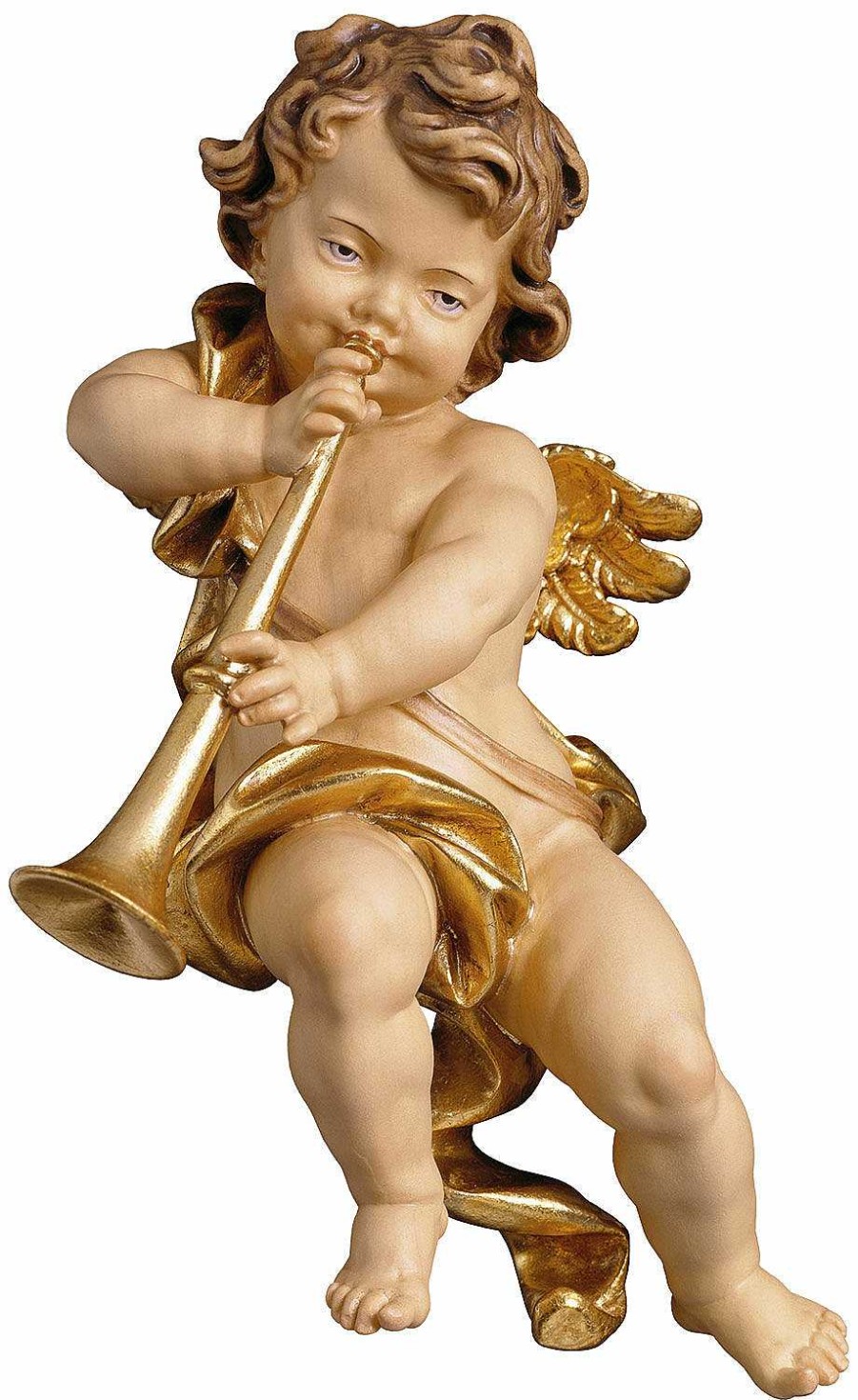 ars mundi Holzfigur "Putto Mit Posaune" Sakralkunst