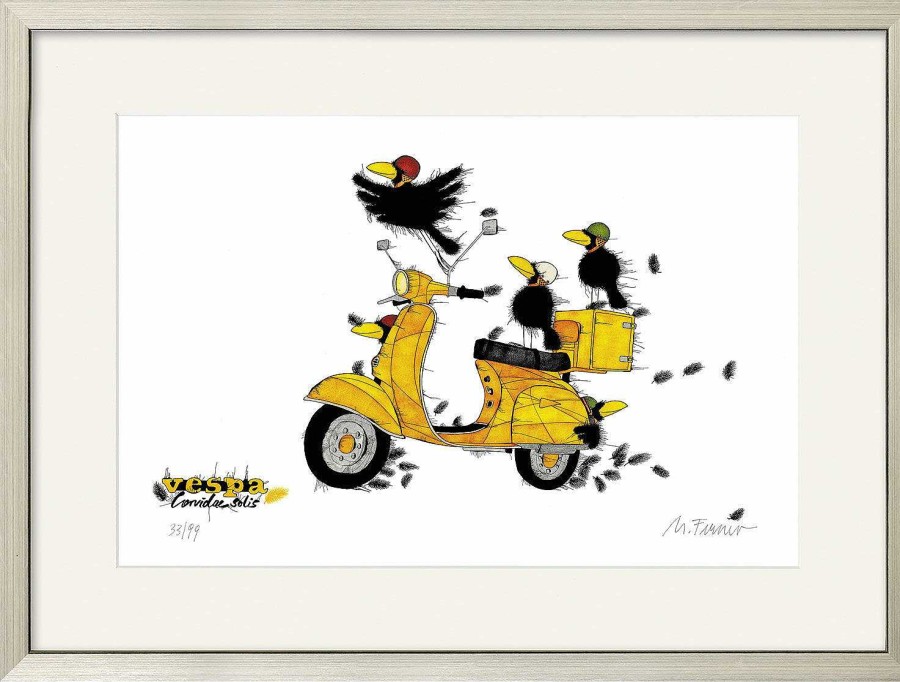 Michael Ferner Bild "Vespa Corvidae Solis" (2022), Gerahmt Zeitgenossisch