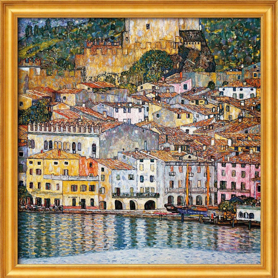 Gustav Klimt Bild "Malcesine Am Gardasee" (1913), Gerahmt Jugendstil / Art Deco