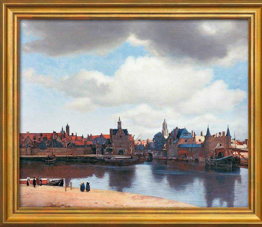 Jan Vermeer van Delft Bild "Ansicht Von Delft" (1660/61), Gerahmt Barock / Rokoko