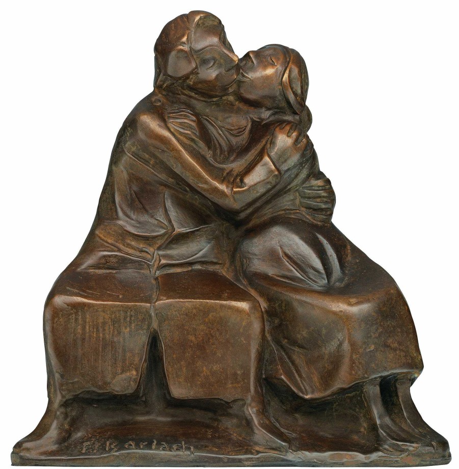 Ernst Barlach Skulptur "Kussgruppe I" (1921), Bronze 20. Jahrhundert