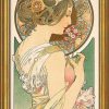 Alphonse Mucha Bild "Schlusselblume" (1899), Gerahmt Jugendstil / Art Deco