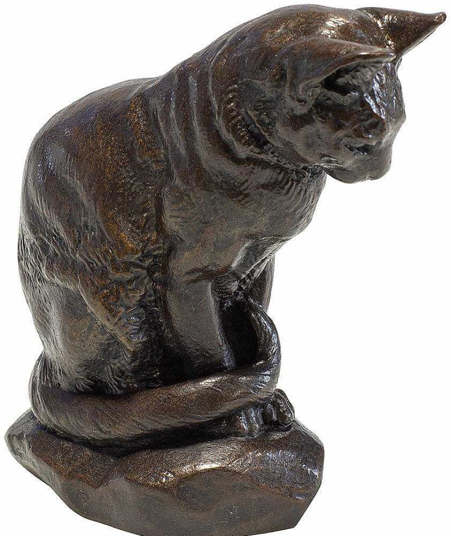 Antoine-Louis Barye Skulptur "Katze", Version In Kunstguss Museums-Replikate