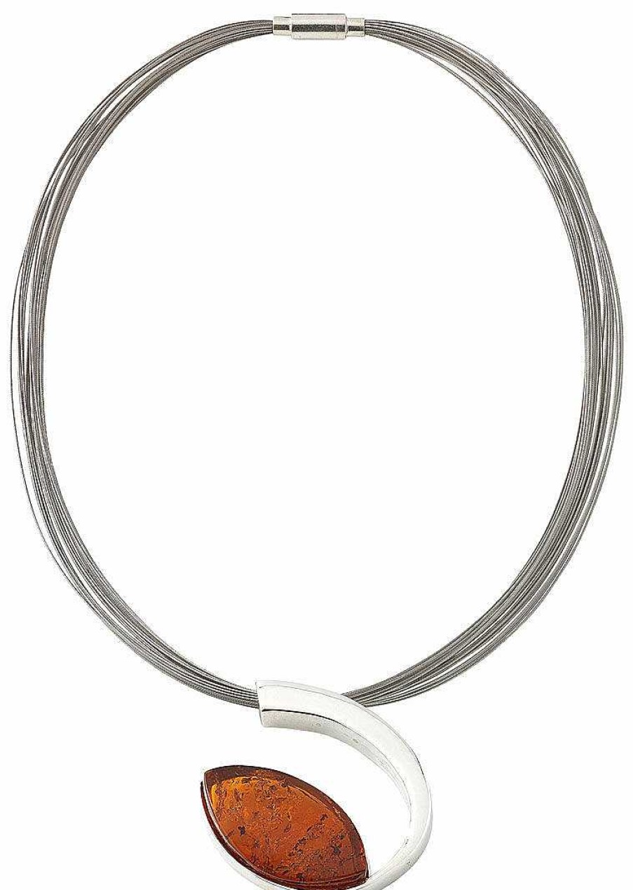 ars mundi Bernsteincollier "Sylt" Silber