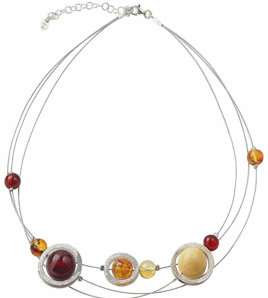 ars mundi Bernsteincollier "Sonne, Mond Und Sterne" Colliers / Halsschmuck