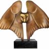 Evert den Hartog Skulptur "Fliegende Eule", Bronze Tierskulpturen