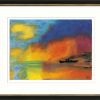 Emil Nolde Bild "Meer Mit Zwei Kleinen Dampfern (Rot, Blau Und Grun)", Version Schwarz-Goldfarben Gerahmt Meer / Seefahrt