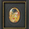 Gustav Klimt Miniatur-Porzellanbild "Der Kuss" (1907-08), Gerahmt Porzellanbilder