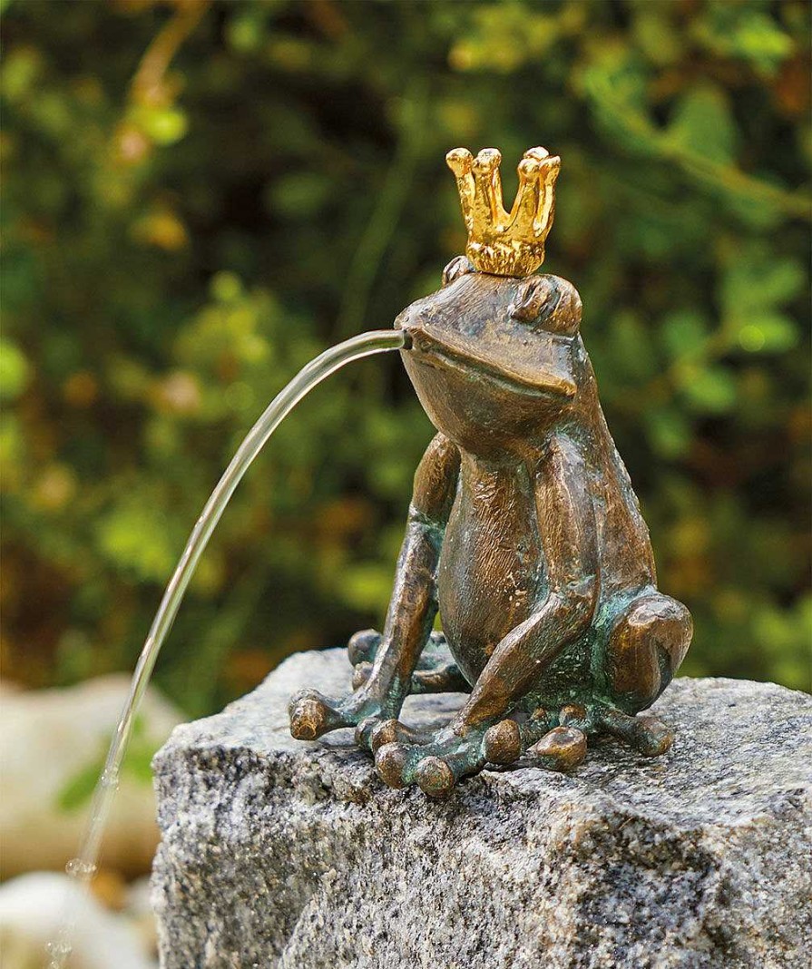 ars mundi Gartenskulptur / Wasserspeier "Froschkonig", Bronze Skulpturen