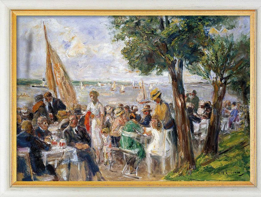 Max Liebermann Bild "Gartenlokal An Der Havel" (1932), Gerahmt Genreszenen