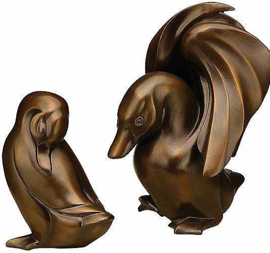 Jagna Weber Skulpturenpaar "Ente Und Erpel", Version In Kunstbronze Kunstbronze