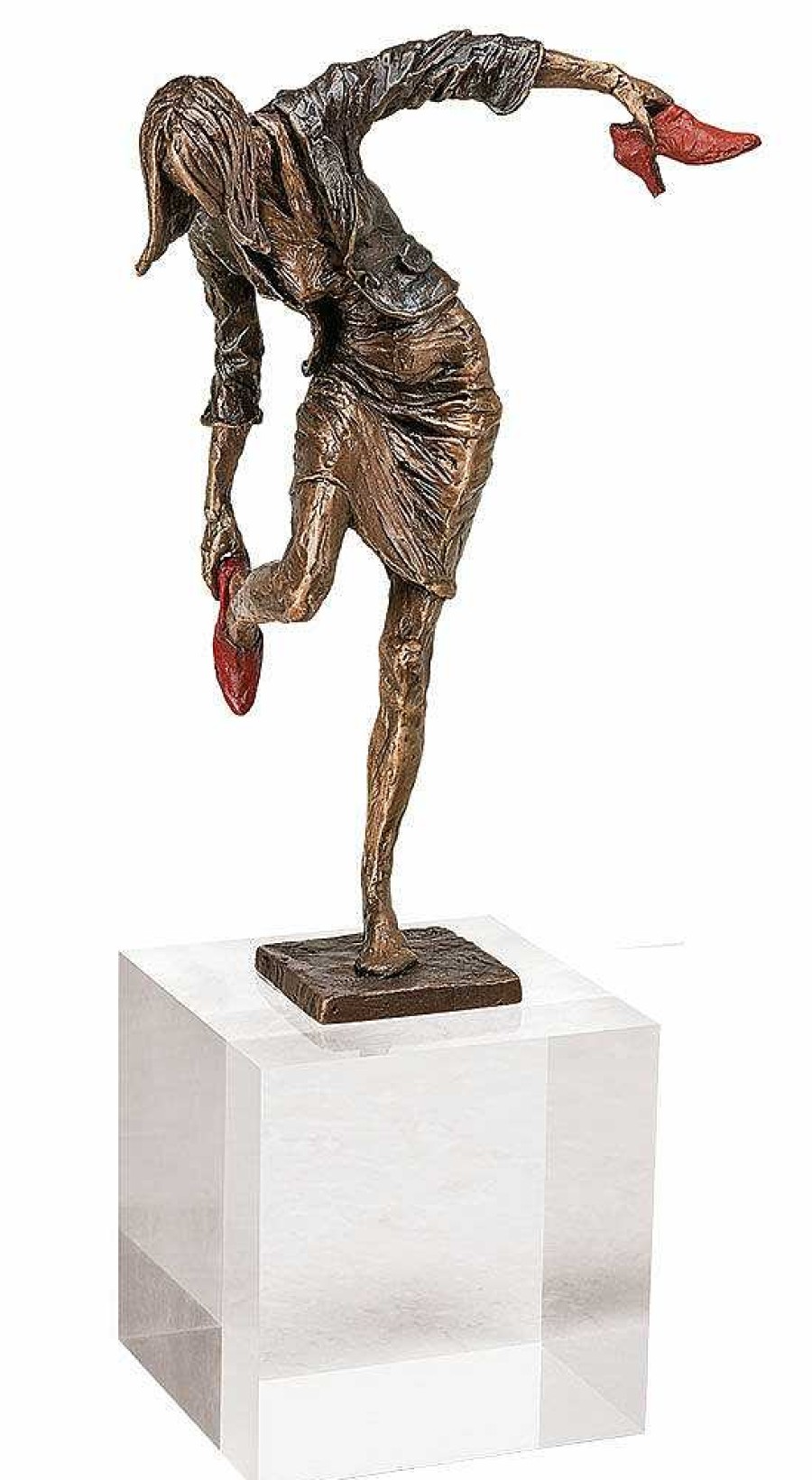 Vitali Safronov Skulptur "Burofrau-Balance", Bronze Statuetten