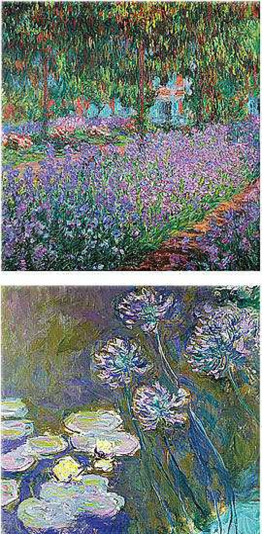 Claude Monet Zwei Wandobjekte Im Set, Glas Blumen