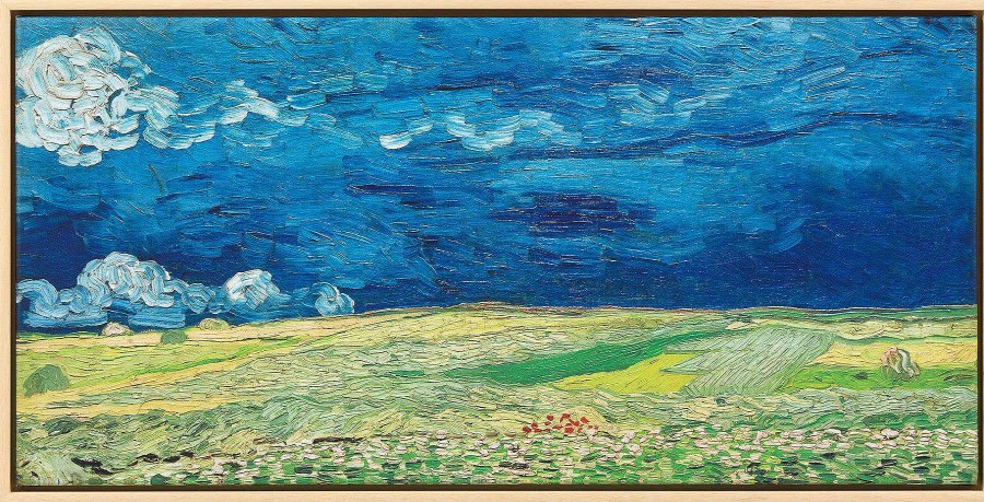 Vincent van Gogh Bild "Kornfeld Bei Gewitterstimmung" (1890), Gerahmt Landschaft