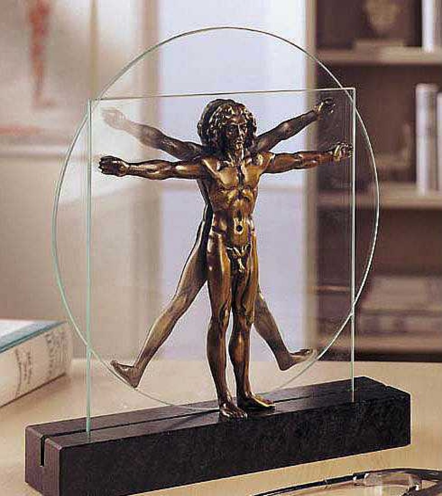 Leonardo da Vinci Skulptur "Schema Delle Proporzioni", Version In Bronze Renaissance