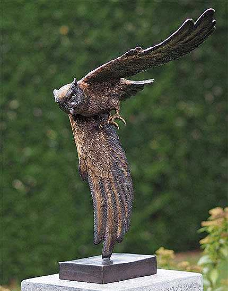 ars mundi Gartenskulptur "Fliegende Eule" (Ohne Steinsockel), Bronze Skulpturen