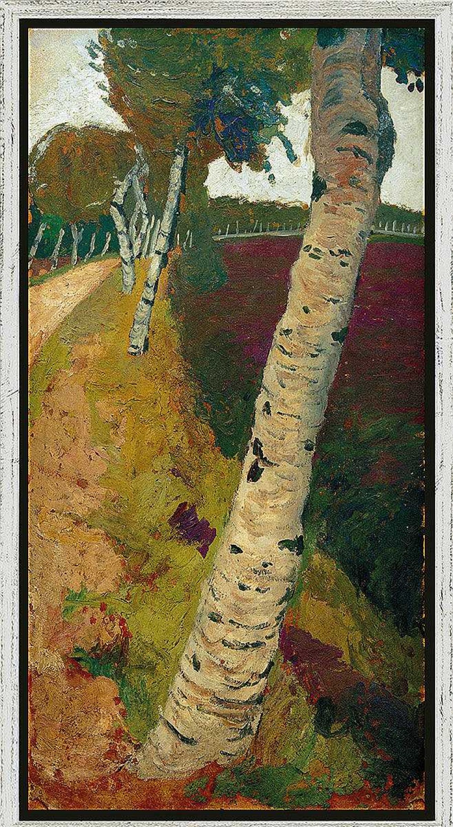 Paula Modersohn-Becker Bild "Landstrase Mit Birken" (Um 1901), Gerahmt Landschaft