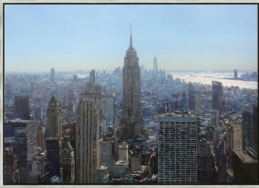 Peter Witt Bild "Mittags Auf Dem Rockefeller Center" (2023) (Original / Unikat), Gerahmt Stadt Und Architektur