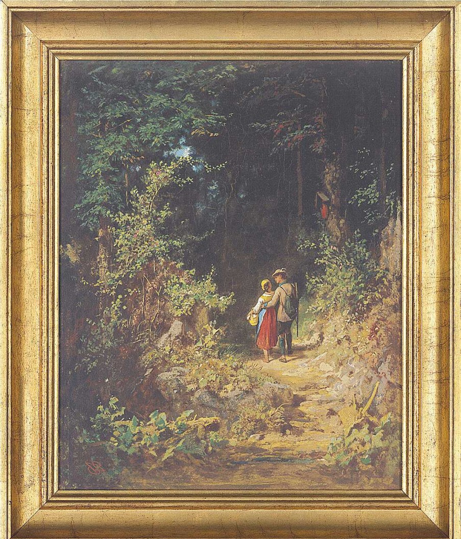 Carl Spitzweg Bild "Liebespaar Im Walde", Gerahmt Dietz-Repliken