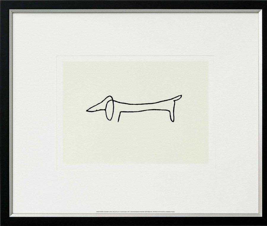 Pablo Picasso Bild "Der Hund - Le Chien", Gerahmt Tierdarstellungen