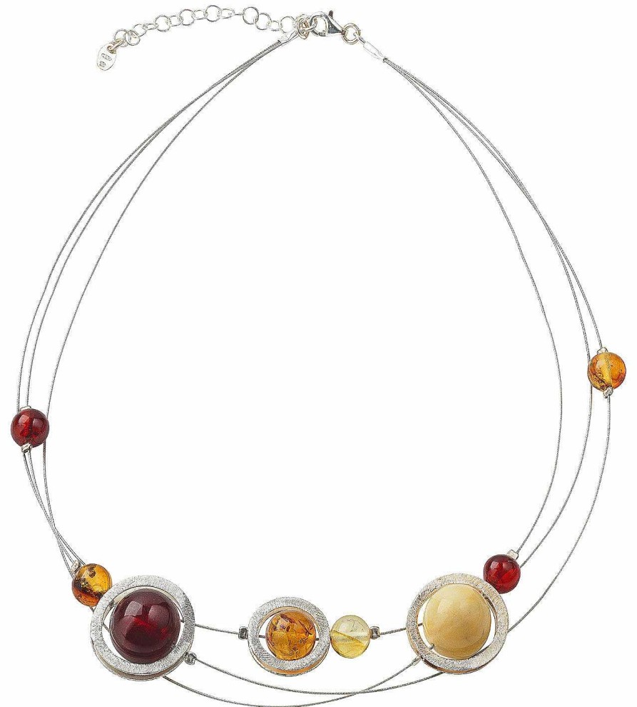 ars mundi Bernsteincollier "Sonne, Mond Und Sterne" Andere Materialien