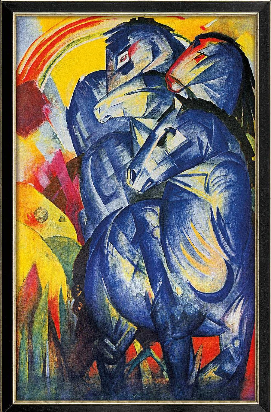 Franz Marc Bild "Turm Der Blauen Pferde" (1913), Gerahmt Tierdarstellungen