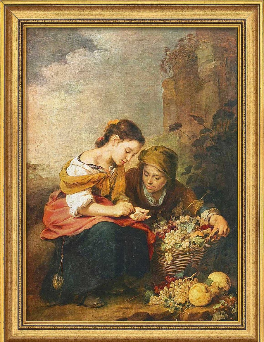 Bartolomé E. Murillo Bild "Die Kleine Obsthandlerin" (1675), Gerahmt Barock / Rokoko