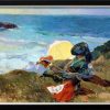 Joaquín Sorolla y Bastida Bild "Abendsonne, Biarritz" (1906), Version Schwarz-Silberfarben Gerahmt Impressionismus