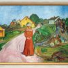 Edvard Munch Bild "Frau Im Roten Kleid (Strase In Asgardstrand)" (1902/03), Gerahmt Portrats