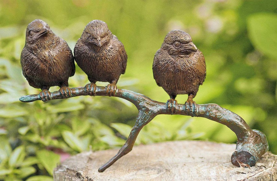 ars mundi Gartenskulptur "Vogel Auf Ast", Bronze Skulpturen