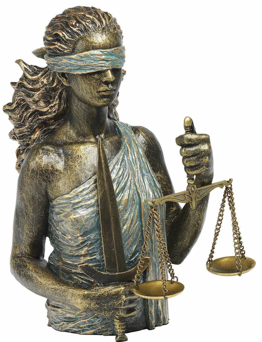 Angeles Anglada Skulptur "Justitia", Kunstguss Steinoptik Busten