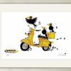 Michael Ferner Bild "Vespa Corvidae Solis" (2022), Gerahmt Humor / Karikatur