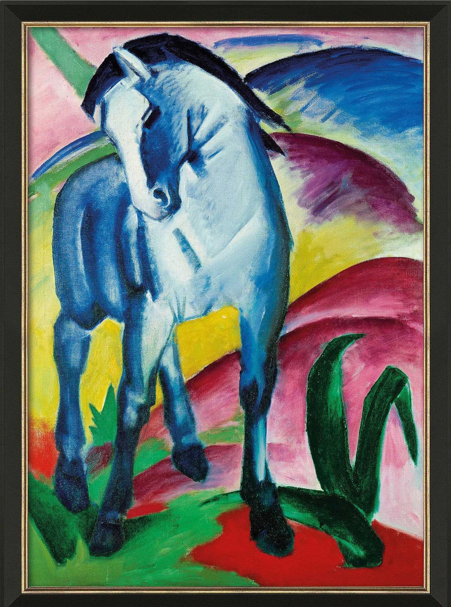 Franz Marc Bild "Blaues Pferd I" (1911), Gerahmt Tierdarstellungen