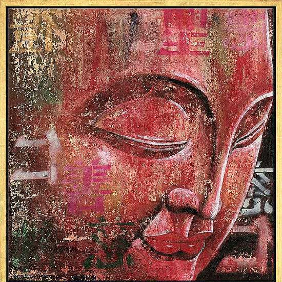 Ma Tse Lin Bild "Kleiner Buddha, Rot", Gerahmt Asien