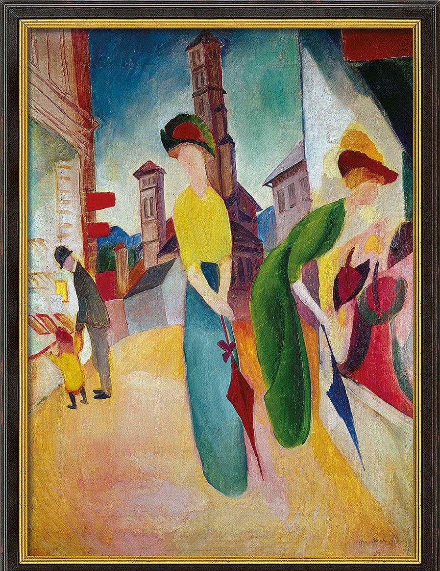 August Macke Bild "Vor Dem Hutladen" (1913), Gerahmt Expressionismus