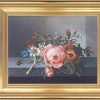 Rachel Ruysch Bild "Rosenzweig Mit Kafer Und Biene", Gerahmt Barock / Rokoko